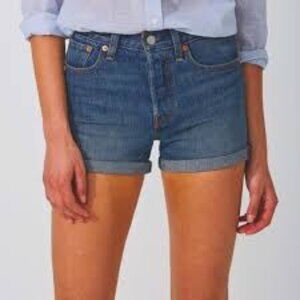 Levi's White Oak Cone Denim Cutoffs Jean Shorts, Medium Wash, Size 28